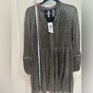 MSK Day Cocktail Black with glittery gold design. Size S‎ NWT